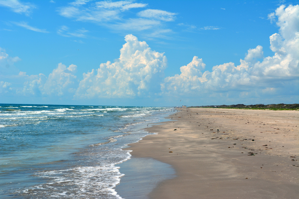Padre Island Seashore on a sunny day