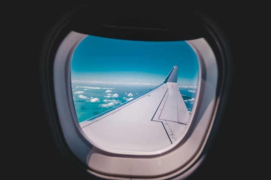 A view from a plane’s window seat